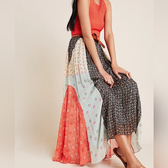 NWT Anthropologie Margot Pleated Maxi Skirt